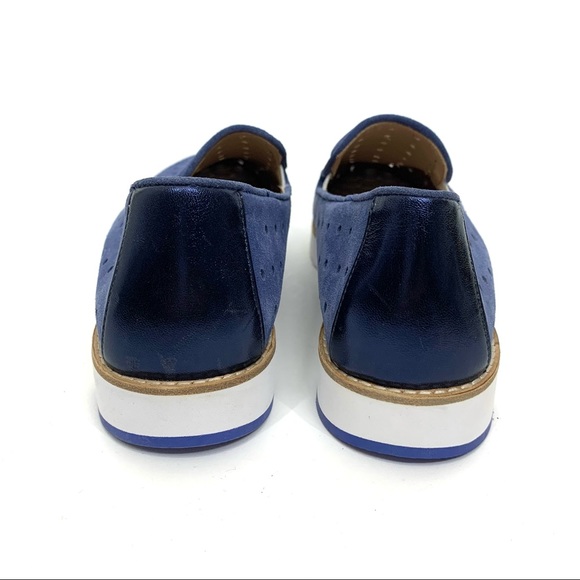 Johnston & Murphy Preppy Blue Perforated Suede Slip On Loafer Elevated Sneaker - Picture 5 of 15